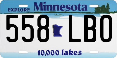 MN license plate 558LBO