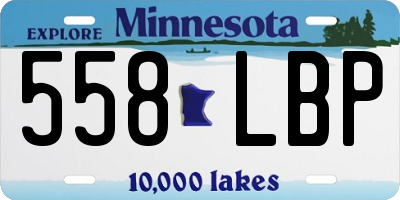 MN license plate 558LBP