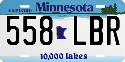 MN license plate 558LBR