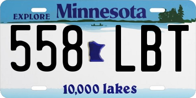 MN license plate 558LBT