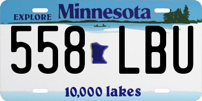 MN license plate 558LBU