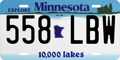 MN license plate 558LBW