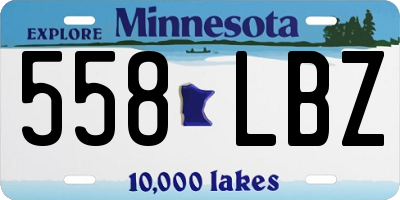 MN license plate 558LBZ