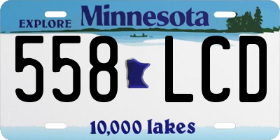 MN license plate 558LCD