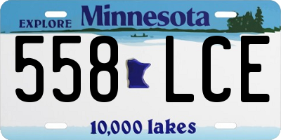 MN license plate 558LCE