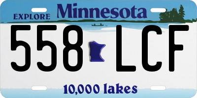 MN license plate 558LCF