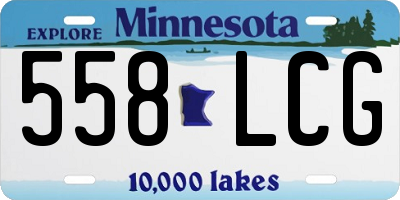 MN license plate 558LCG