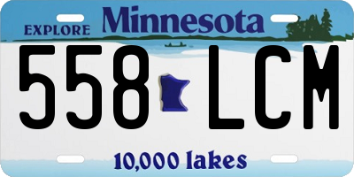 MN license plate 558LCM