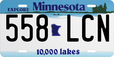 MN license plate 558LCN