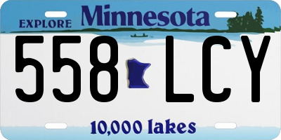 MN license plate 558LCY