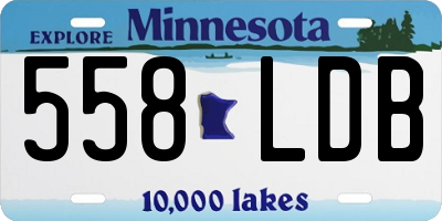 MN license plate 558LDB