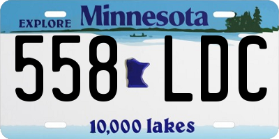 MN license plate 558LDC