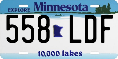 MN license plate 558LDF