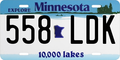 MN license plate 558LDK