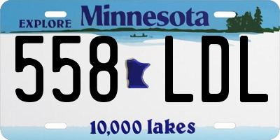 MN license plate 558LDL