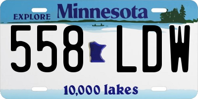 MN license plate 558LDW