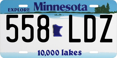 MN license plate 558LDZ