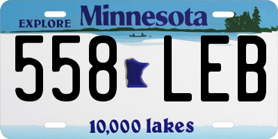 MN license plate 558LEB