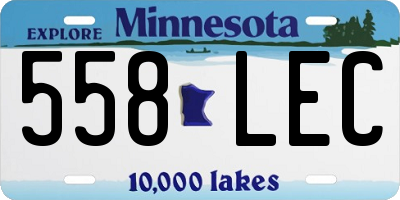 MN license plate 558LEC