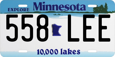 MN license plate 558LEE