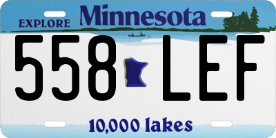 MN license plate 558LEF