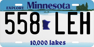 MN license plate 558LEH