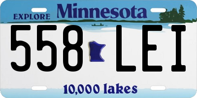 MN license plate 558LEI