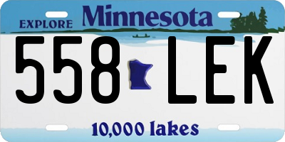 MN license plate 558LEK