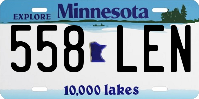 MN license plate 558LEN