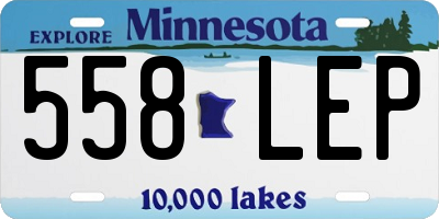 MN license plate 558LEP