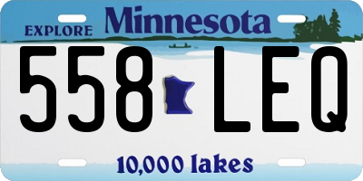MN license plate 558LEQ