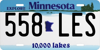 MN license plate 558LES