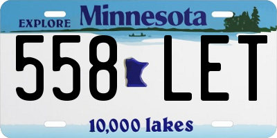 MN license plate 558LET