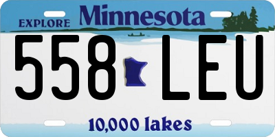 MN license plate 558LEU