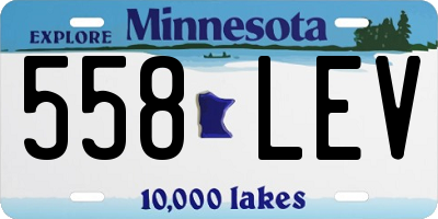 MN license plate 558LEV