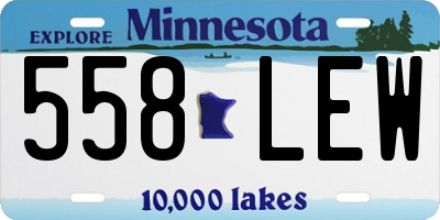 MN license plate 558LEW