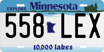 MN license plate 558LEX