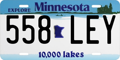 MN license plate 558LEY