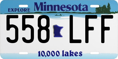 MN license plate 558LFF