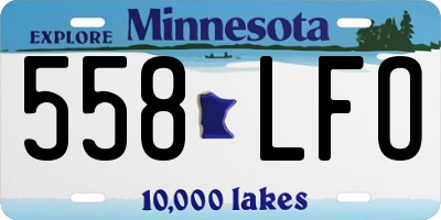 MN license plate 558LFO