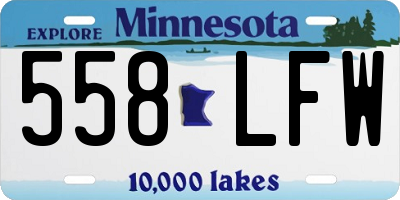 MN license plate 558LFW