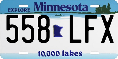 MN license plate 558LFX