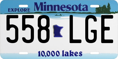 MN license plate 558LGE