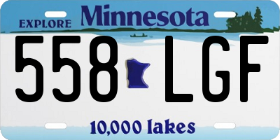 MN license plate 558LGF