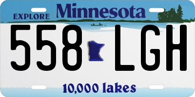 MN license plate 558LGH