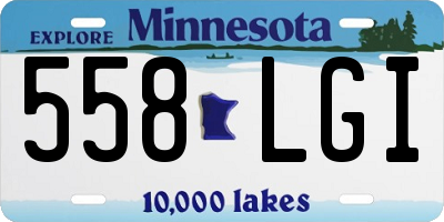 MN license plate 558LGI