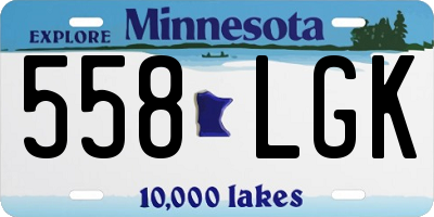 MN license plate 558LGK