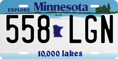 MN license plate 558LGN