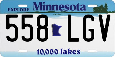 MN license plate 558LGV