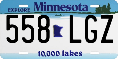 MN license plate 558LGZ